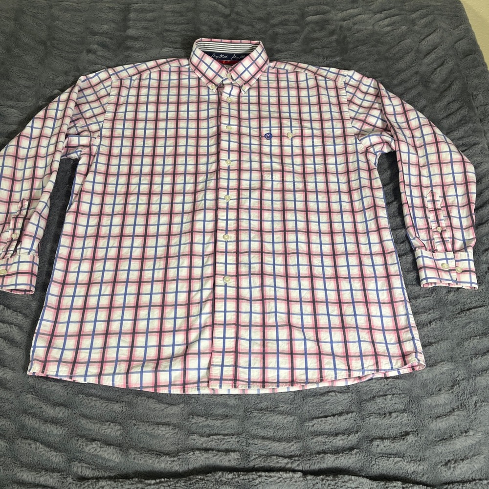 Wrangler George Strait Cowboy Cut Pink Blue Plaid Button Down Shirt XL MGSR019